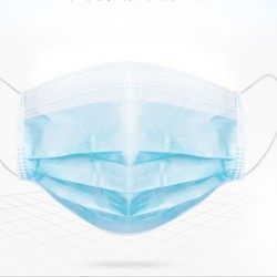 Disposable 3 Ply Meltblown Non-Woven Fabric Blue Face Mask 3 Layer Personal Air