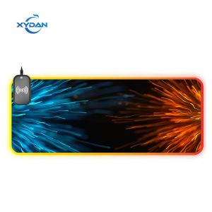 Cheap Custom Gaming Mouse Mat Wireless Charging Mouse Pad with Oversized RGB Luminous Desk Mat for sale