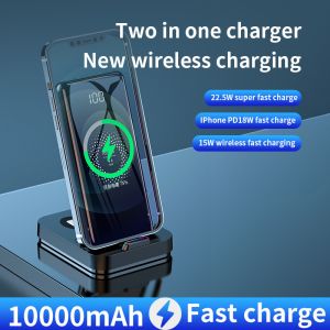 Multifunctional 2 in 1 Power Bank , Fast Charging Wireless Phone Charger