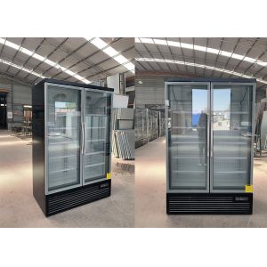 Auto Defrost 810L Double Glass Door Chiller With R290 Cooling Gas