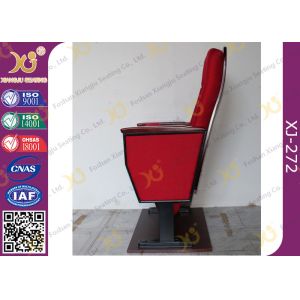 Public Folded Veneer Auditorium Chairs / Red Lecture Hall Seating