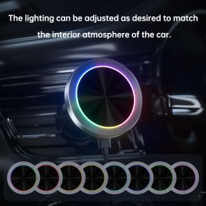 Aluminium Alloy Texture RGB Light Effect Adjustable Minimum Wireless Car Phone