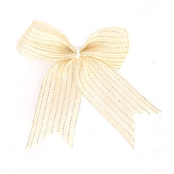 Factory Direct Sale 3.8Cm Fish Silk Hemp Bow Christmas Decoration Bow Minimalist