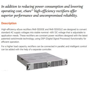 Switching Power Vertiv Rectifier Module High Efficiency ESure Rectifier R48