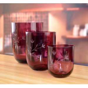 Customize Color U Shape Hand Cutting Decorative Glass Vase