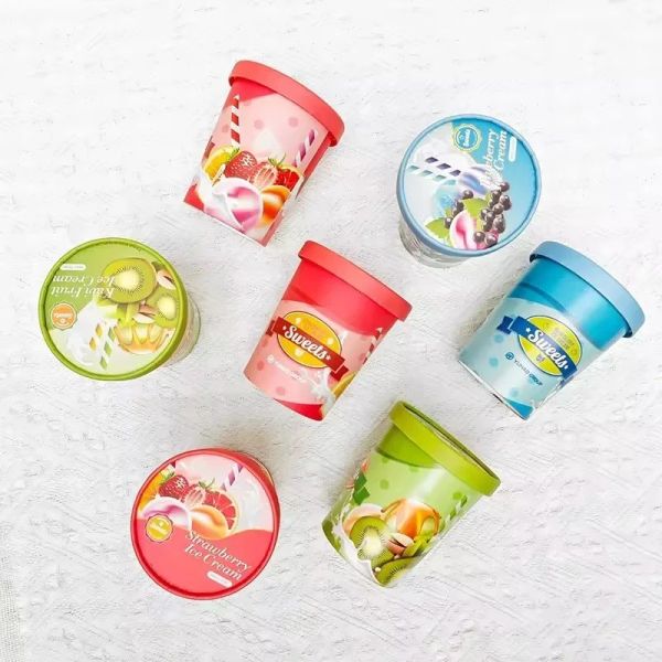 High Quality Custom Design Food Grade 4Oz 6Oz Ice Cream Paper Cup with Cap