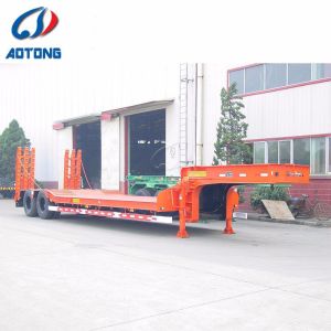 Optional Features 2 Axles Low Bed Trailer for Heavy Equipment Transportation
