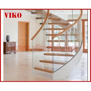 Floating Staircase VK36S Floating Stair Tempered GlassLED Light strip, Stringer: