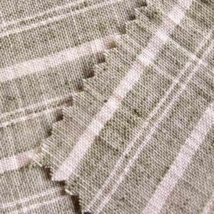 Polyester Plain Weaving Stripe Pattern Hand Feel Imitate Linen