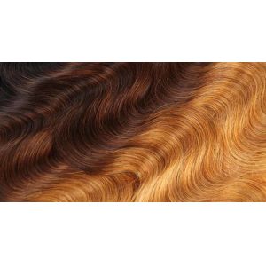 1B 4 27 Curly Ombre Virgin Hair Body Wave Extensions With Closure