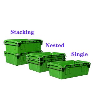 Plastic Solid Nestable Crate Heavy Duty Plastic Crate With Metal Storage