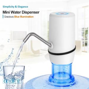 8W 2.4L/Min 1200mAh Water Bottle Pump Dispenser With Decorative Chamfer Top