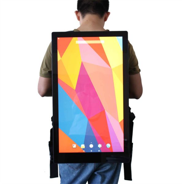 27 Inch 21.5 Inch Backpack With LCD Screen LCD Advertising Player Battery