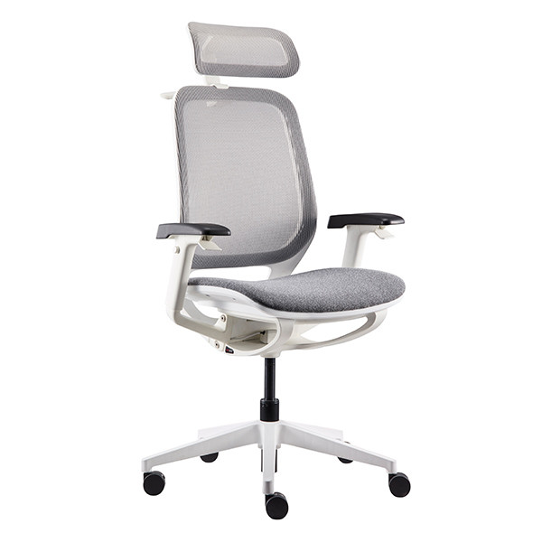 Quality White PA Frame Swivel Office Chairs 3D Headrest Mesh Seating Swivel Office Chairs wholesale