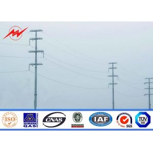 China 12sides 25ft 69kv Steel Utility Pole for Power Distribution structures with climbing rung on sale