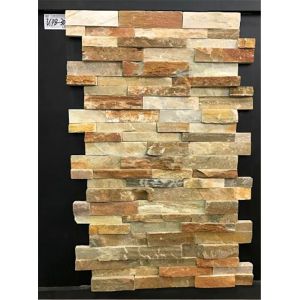 Cheap Slate Culture Stone Yellow Cultured Slate Rock Facing Wall Cladding for sale