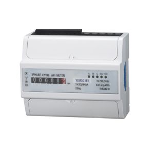 20 / 100A Electric Three Phase Din Rail KWH Meter , 7P Watt Hour Meter