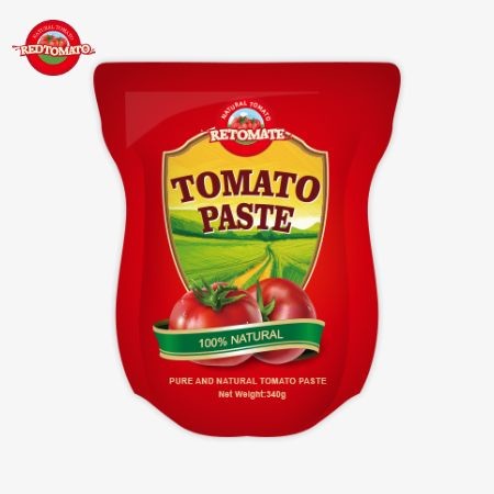 340g Stand-Up Sachet Of Tomato Paste Meets ISO HACCP And BRC Standards For