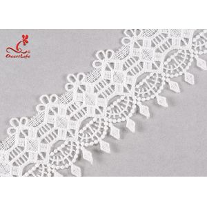 Fancy 5cm Fancy Water Soluble Flat Lace Trim With Embroidered Patterns For