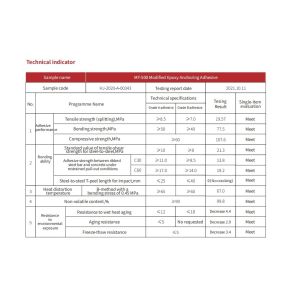 Structural Adhesive MT-500 ETA Approved Pure Epoxy Injection Mortar with Static