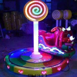 Amusement Park Arcade Carousel Kiddie Ride With Rail Trackless Train