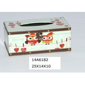 PU Color Printing Dirt Resistant Wooden Tissue Box