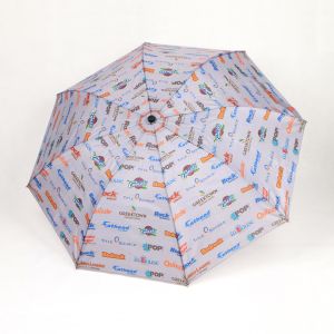 21 Inch Collapsible Two Fold Umbrella With Wood Handle And NBA Team Printing