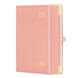 China 10.5''X 8.5'' Student Weekly Planner Custom Pink Vegan Leather Cover on sale