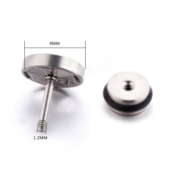 Punk Style Jewellery Vintage Silver Plating Cross Stud Earrings for Men