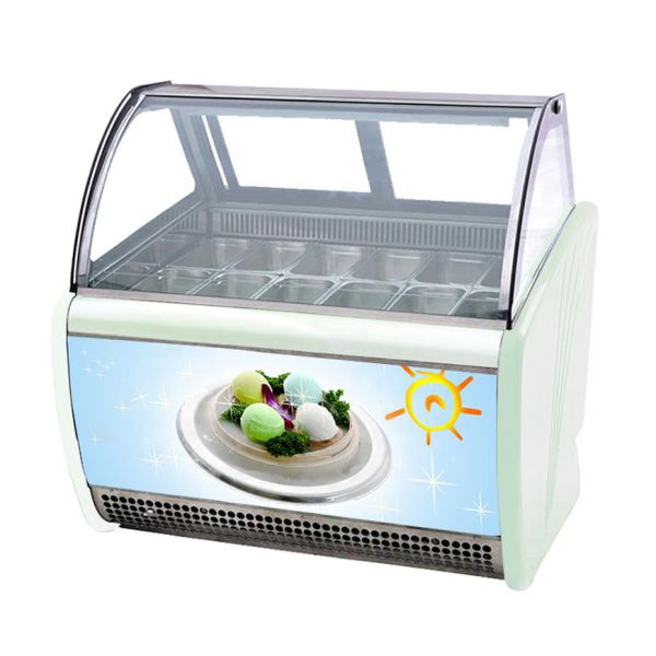 Supermarket 3 Layers Ice Cream Freezer Inner LED Glass Door Display Freezer