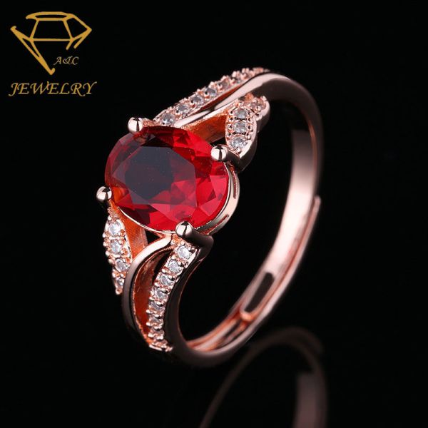 Quality Pave Setting Personalized Silver Ring Blood Ruby Stone wholesale