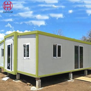 Expandable fabricated house container folding insulation solar prefab container