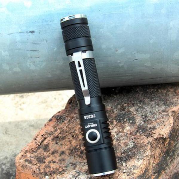 Quality Strong Brightness CREE XML2 10W Compact LED Flashlight with Clip MINI Small LED Lamp Stepless Dimming 5 Modes wholesale