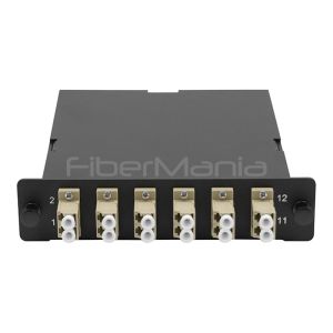 12 Fibers MTP-LC Duplex Cassette with Zirconia Ceramic Sleeves and Aluminium