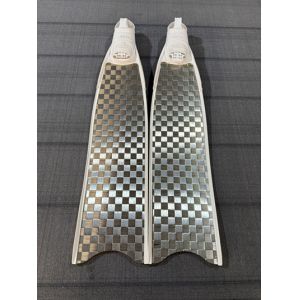 100CM Long Freediving Fins Lightweight Impact Resistant With White Footpocket