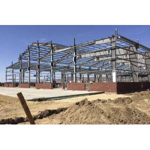 Prefabricated Steel Structure Warehouse With Sandwich Panel Glass Wool Roof
