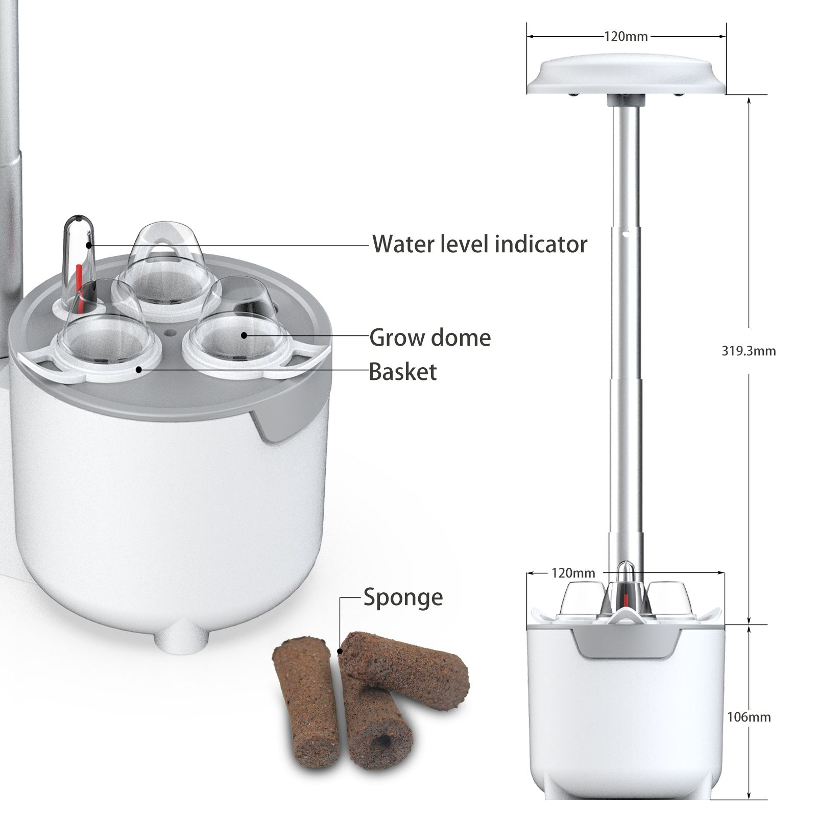 Dimmable DC24V 8W Hydroponic Growing System Irrigation Ventilation