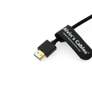 8K 2.1 HDMI High Speed Braided Coiled Cable Straight To Right Angle For Atomos