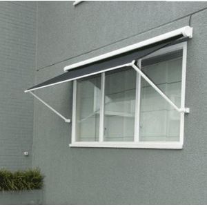 Drop Arm Remote Retractable Window Awnings Polyester Acrylic Fabric