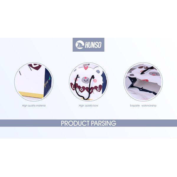 Durable Patterned Gift Bags Cotton String Handle Packaging Glitter Power