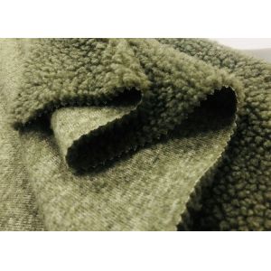 150cm Soft Blanket Fabric / Woollike Sherpa Fleece Blanket Fabric Olive Green
