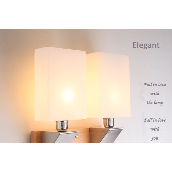 100-240v Korean style wood lighting fixture natural wood wall lamp E14 40w socket