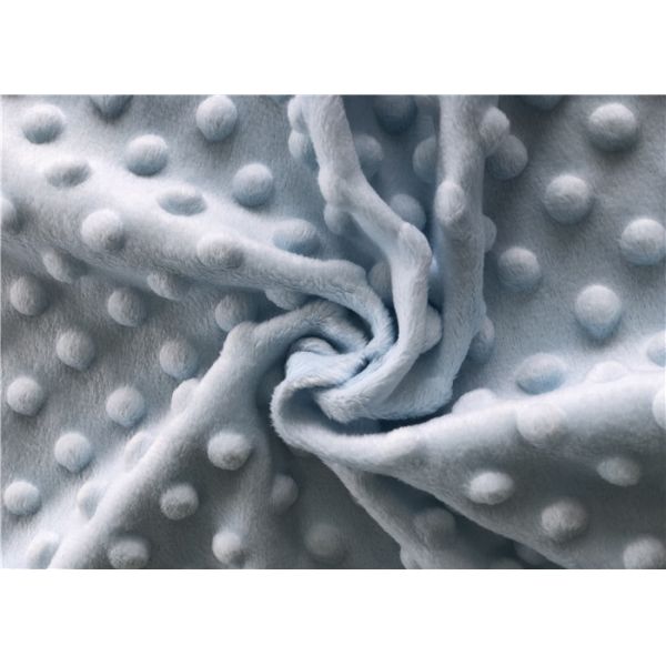 Quality Baby Cuddle Bubble Minky Dot Plush Blanket Fabric Polyester Embossed wholesale