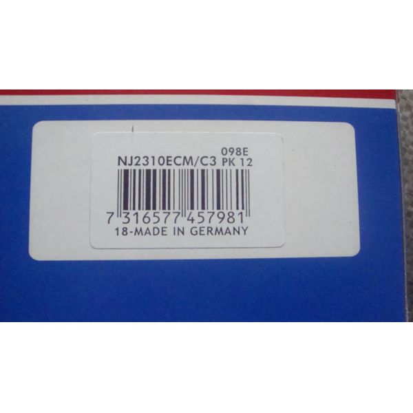 NJ 2309 ECP NJ 2310 ECP Roller Cage Bearing Full Complement For Electric Tools