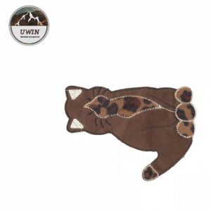 Towel Embroidery Cat Sew On Patches , Dark Brown Garfield Sew On Decorative