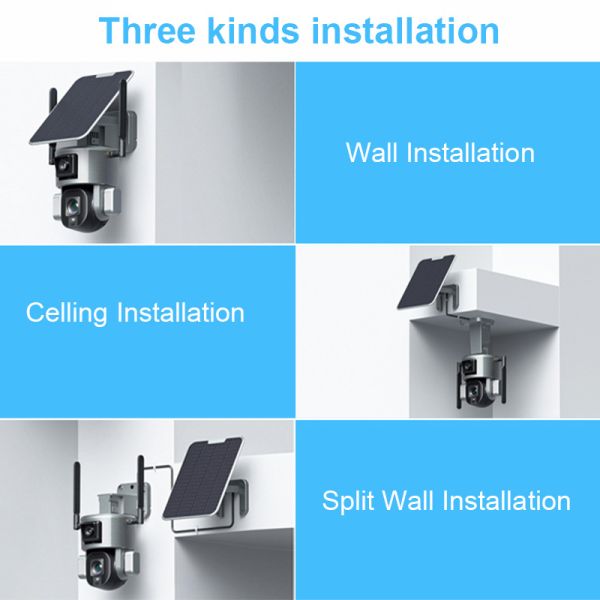 10x Zoom 4.0MP Wifi Dome CCTV Network Ipsy Solar Battery Backup Surveillance Camera 4g