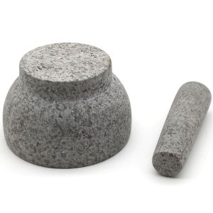 Granite Stone Mortar And Pestle Set Herb Spice Press Crusher Stone Pound Bowl