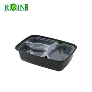 Disposable Plastic Meal Prep Containers Rectangular With Inner Tray