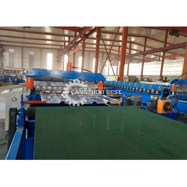 Trapezoidal Metal Roofing Sheet Roll Forming Machine , Iron Sheet Making Machine