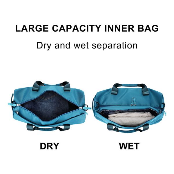 18 Inch Business Travel Duffel Bag With Compartments Swim 17.7x7.5x9.5”